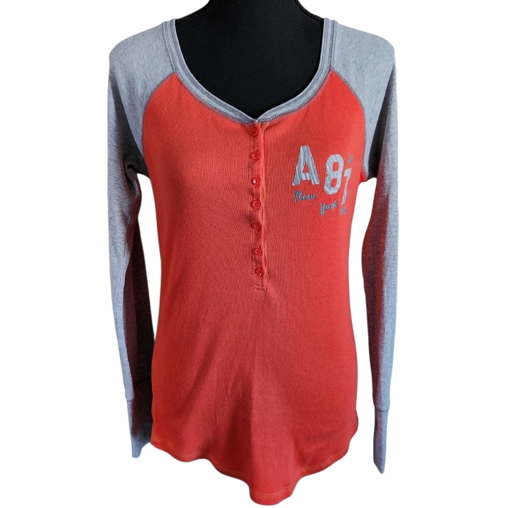 2010s Y2K Aeropostale Henley Long Sleeve Elena Gilbert Top Sz XL